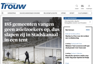 Dagblad Trouw bericht over opzetten tent voor asielzoekers in Ter Apel